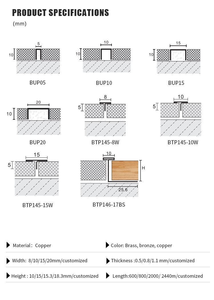 06 brass tile trim size
