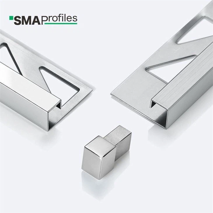 brushed steel edging strip